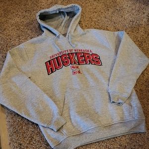 Men's NCAA University of Nebraska Huskers Hoodie M Gray